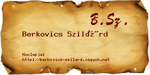 Berkovics Szilárd névjegykártya
