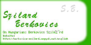 szilard berkovics business card